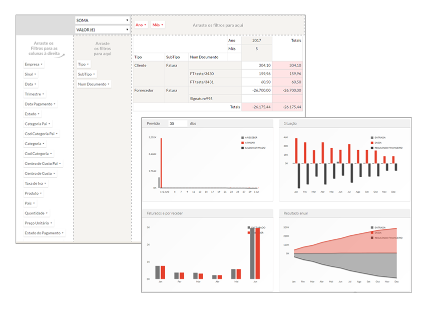The pivot tool helps you analyze the variables of your company's financial management